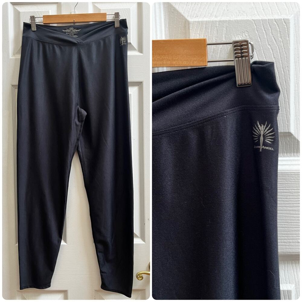 Snow Angel Doeskin Black V Waistband Base Layer Legging Size XL Skiing Cold